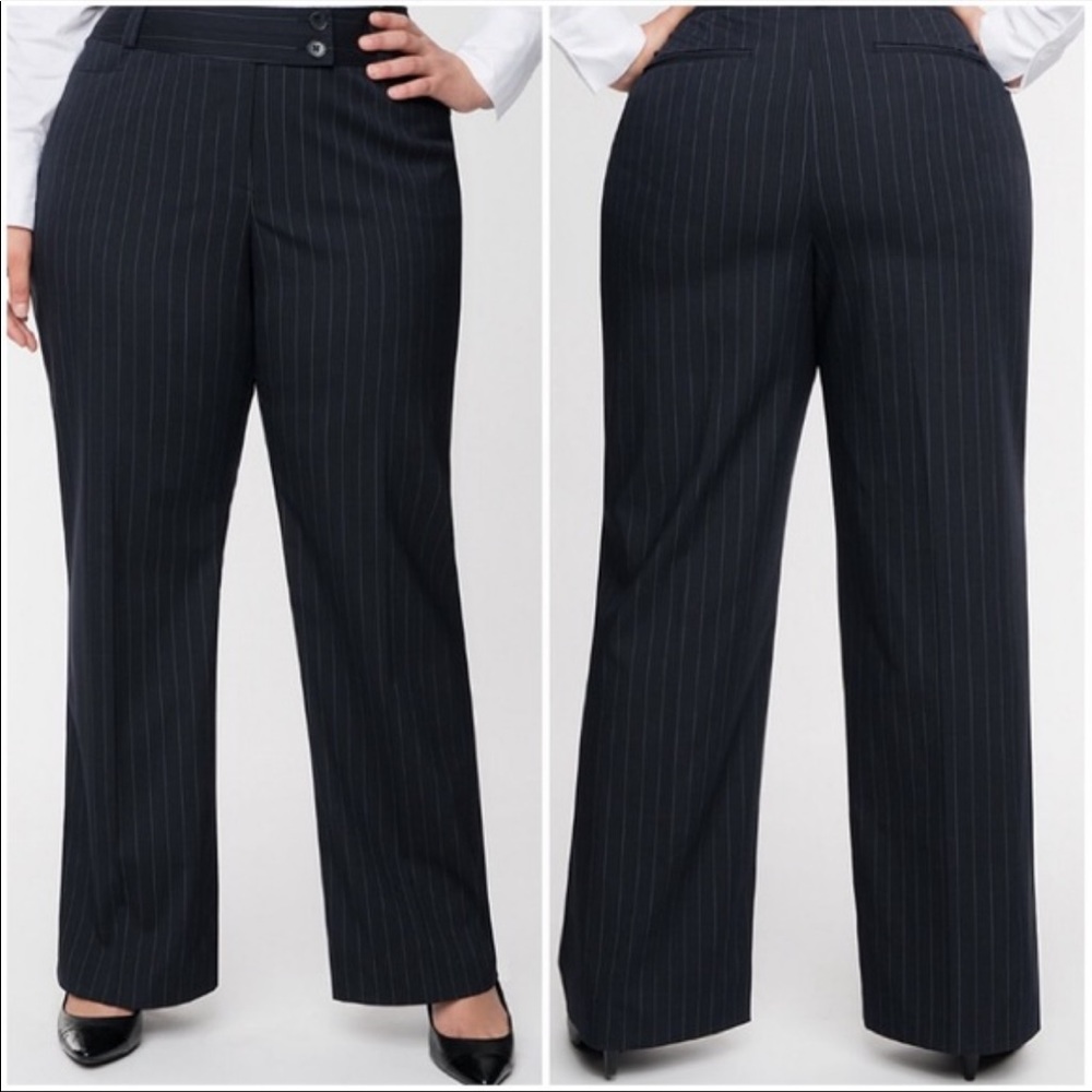 Lane Bryant Trouser Sophie Straight Pinstripe Pant Office Work